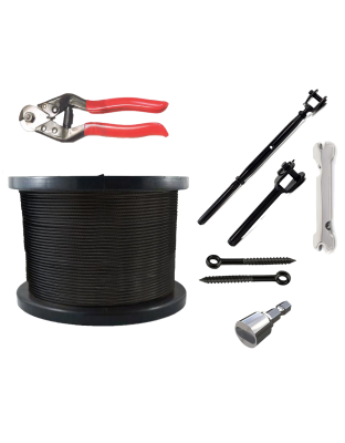 Wire Balustrading Bundle - 33 Kits BLACK